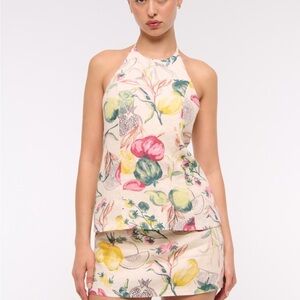 Abercrombie & Fitch Linen Floral Top